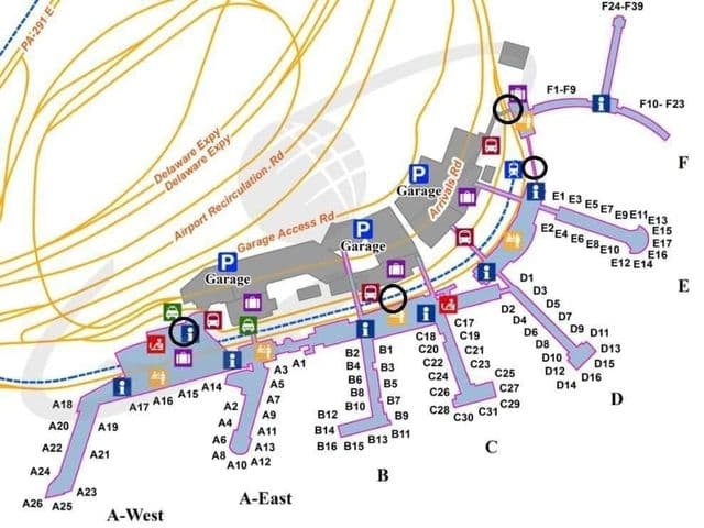 Philadelphia airport terminal map
