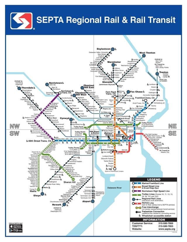 Philadelphia railway stations map